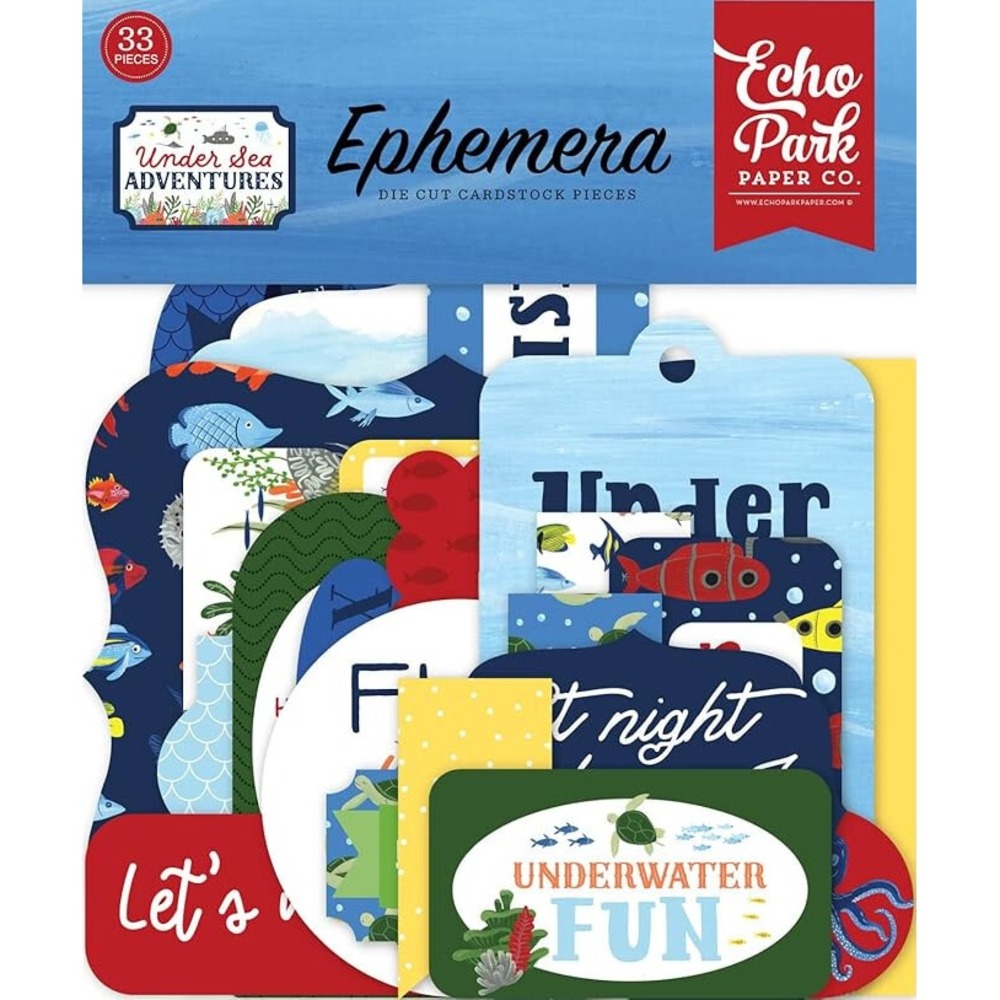 Echo Park Paper Ephemera Unisex OS Blue Under Sea Adventures Die Cuts BS133016